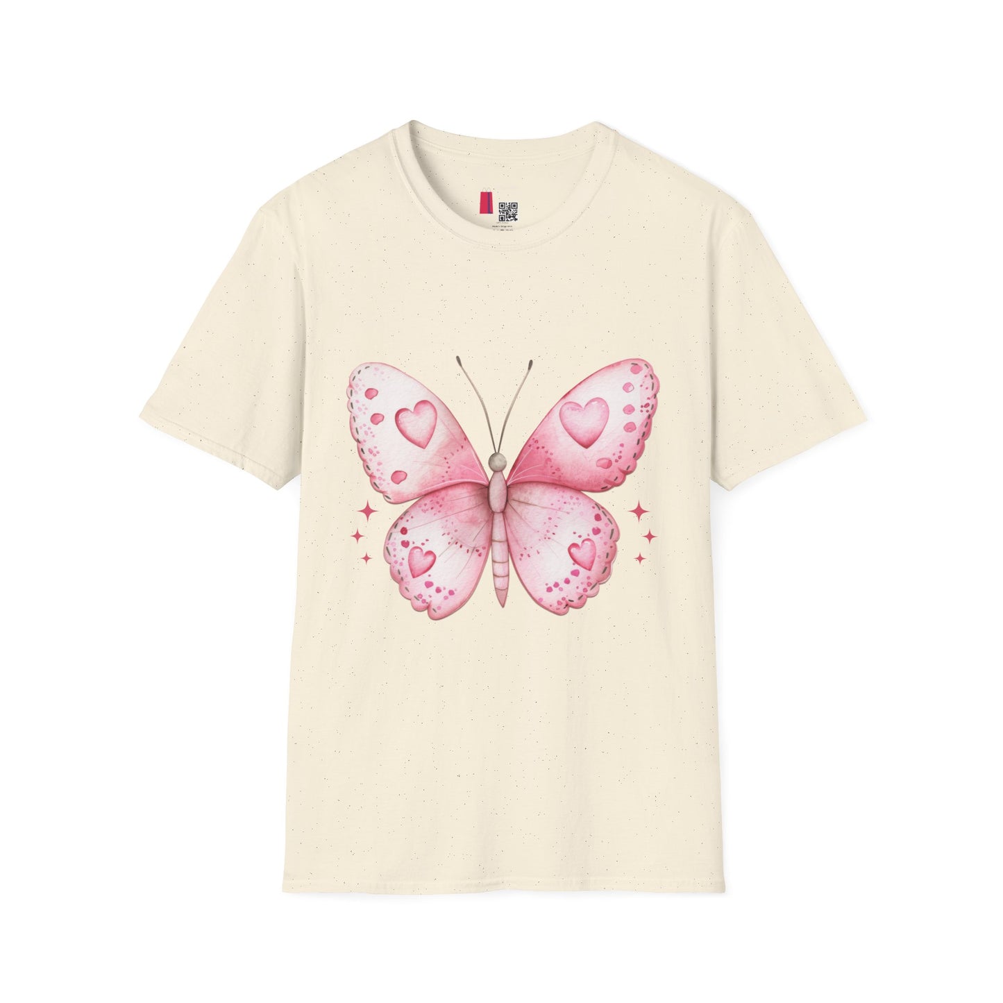 Pink Heart Butterfly T-Shirt — Cute Romantic Graphic Tee