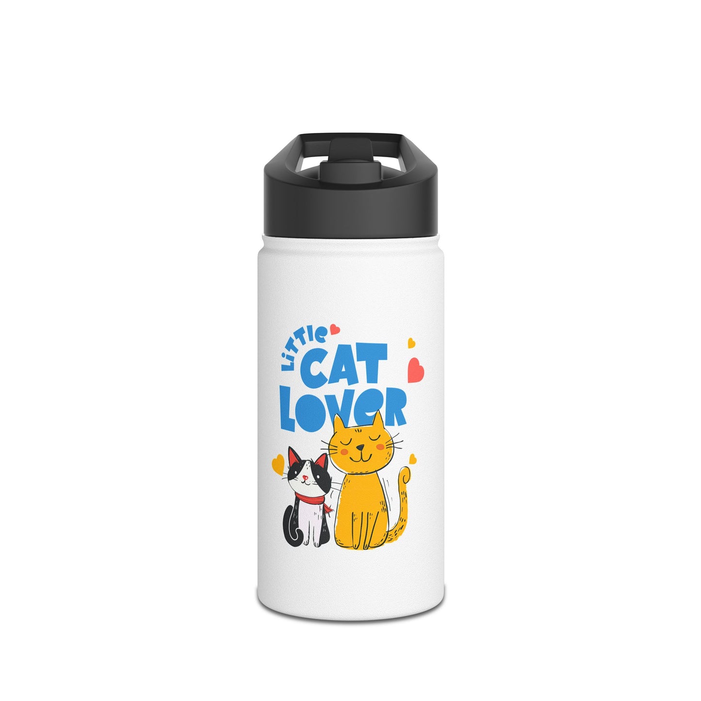 Little Cat Lover Stainless Steel Water Bottle — Cute Cartoon Cat Travel Bottle