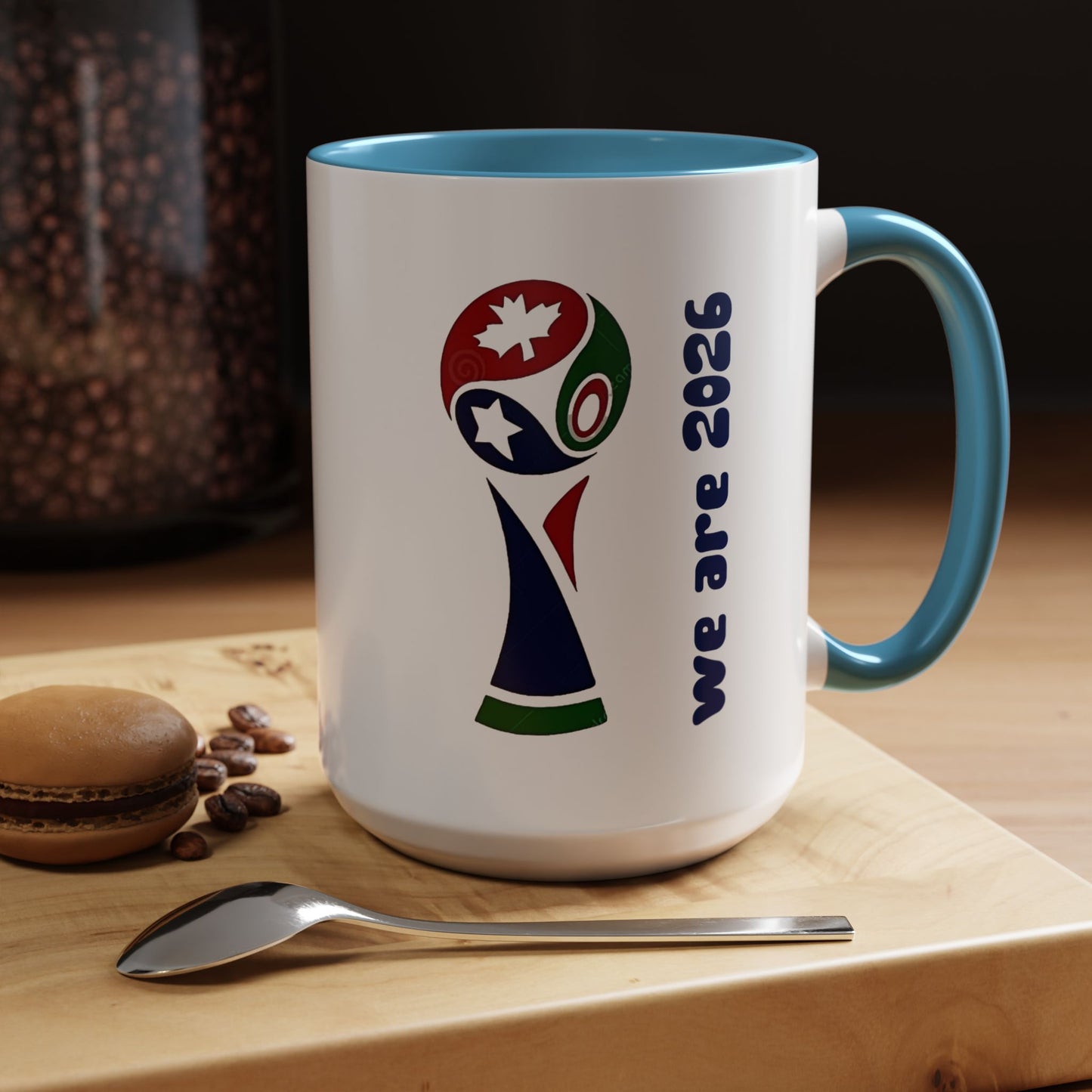 World Cup 2026 Accent Coffee Mug — 'We Are 2026' Soccer Fan Gift