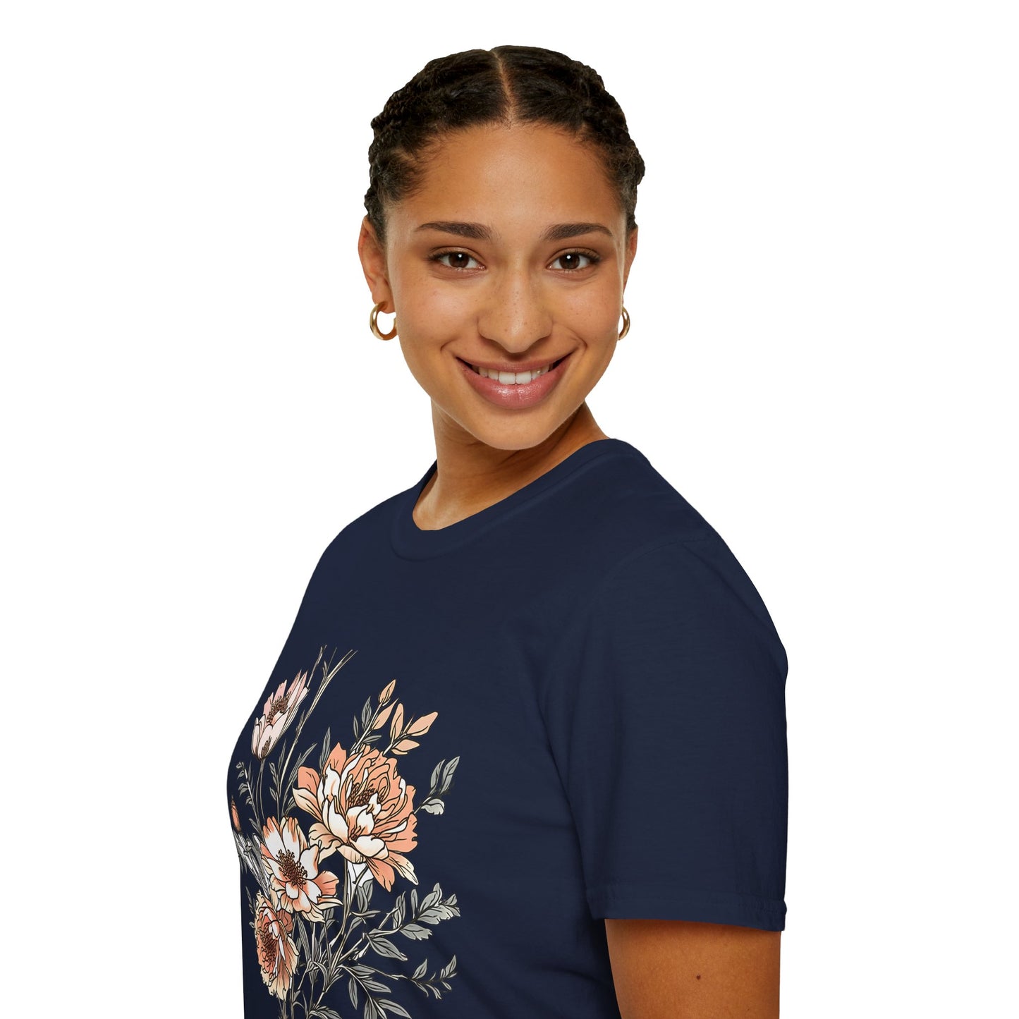 Floral Bouquet Tee - Vintage Peach Botanical T-Shirt