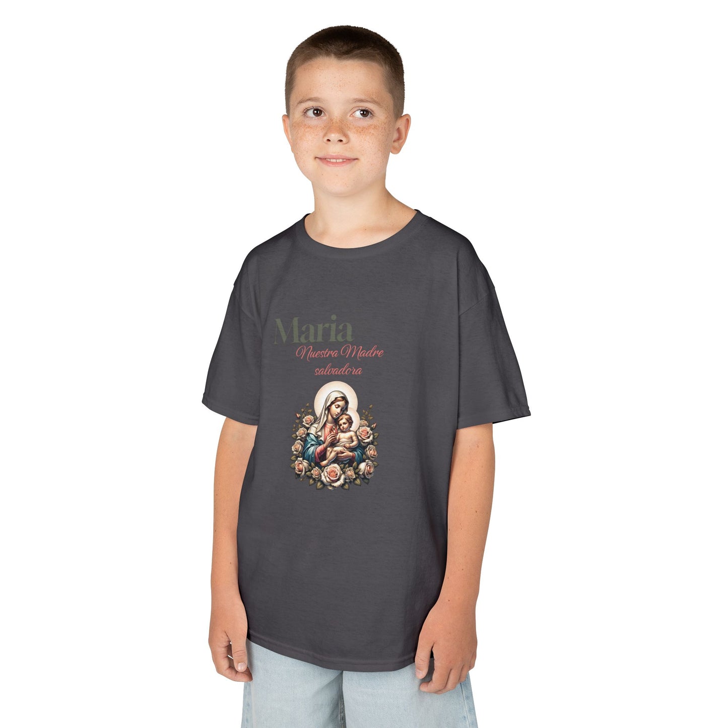 Kids Maria Virgen Faith T-Shirt — Religious Catholic Children's Tee