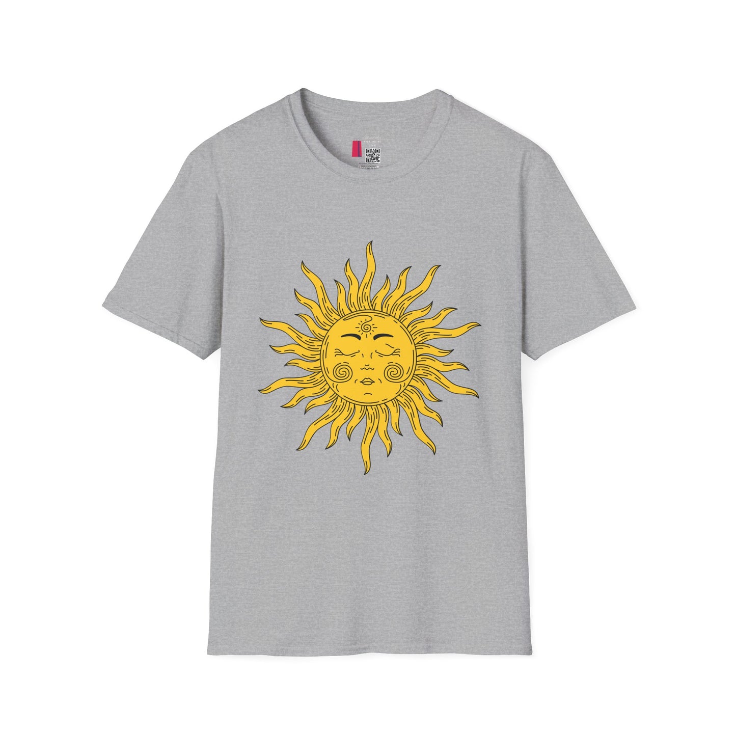 Vintage Celestial Sun T-Shirt — Retro Yellow Sun Face Graphic Tee