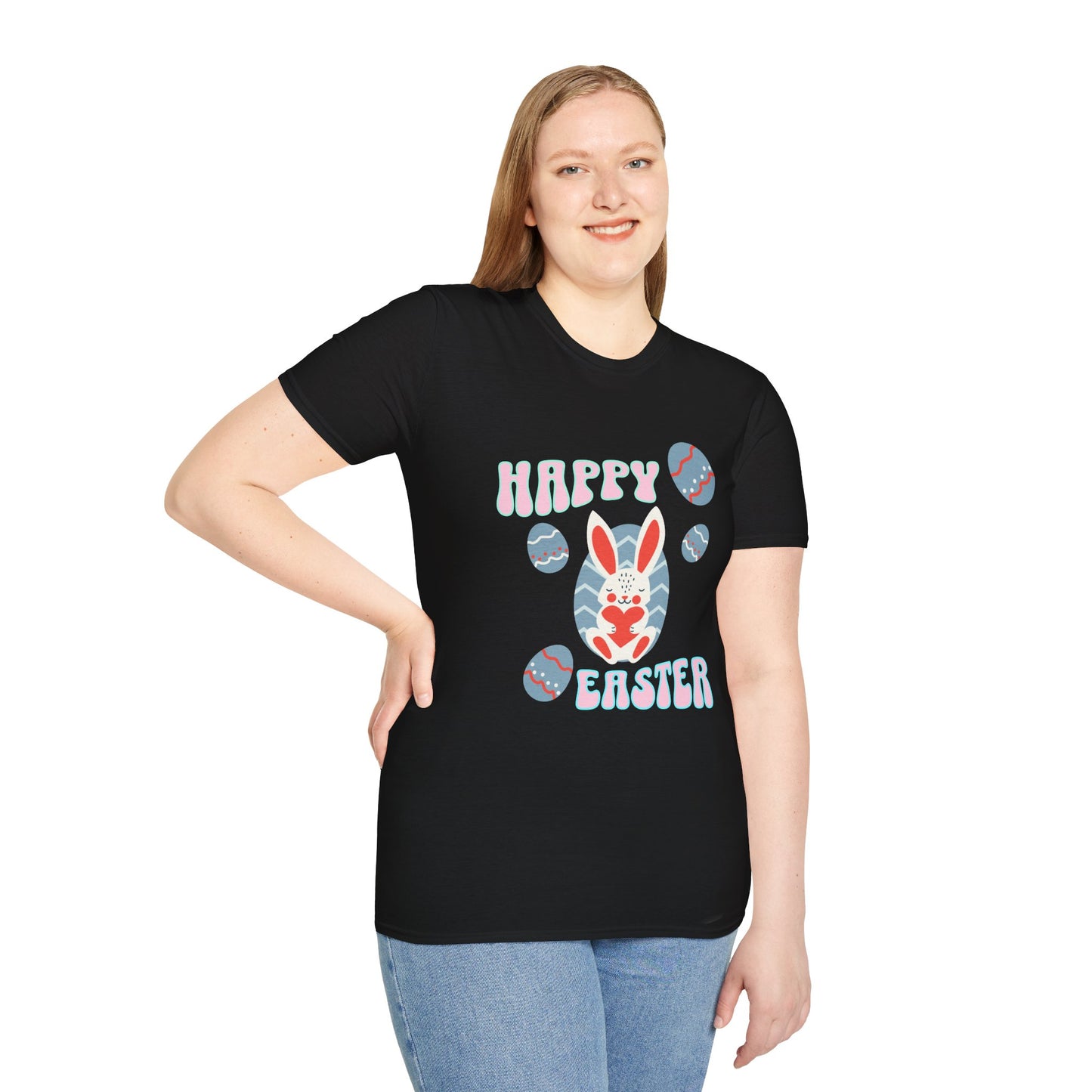 Happy Easter Bunny T-Shirt — Cute Pastel Easter Eggs Design
