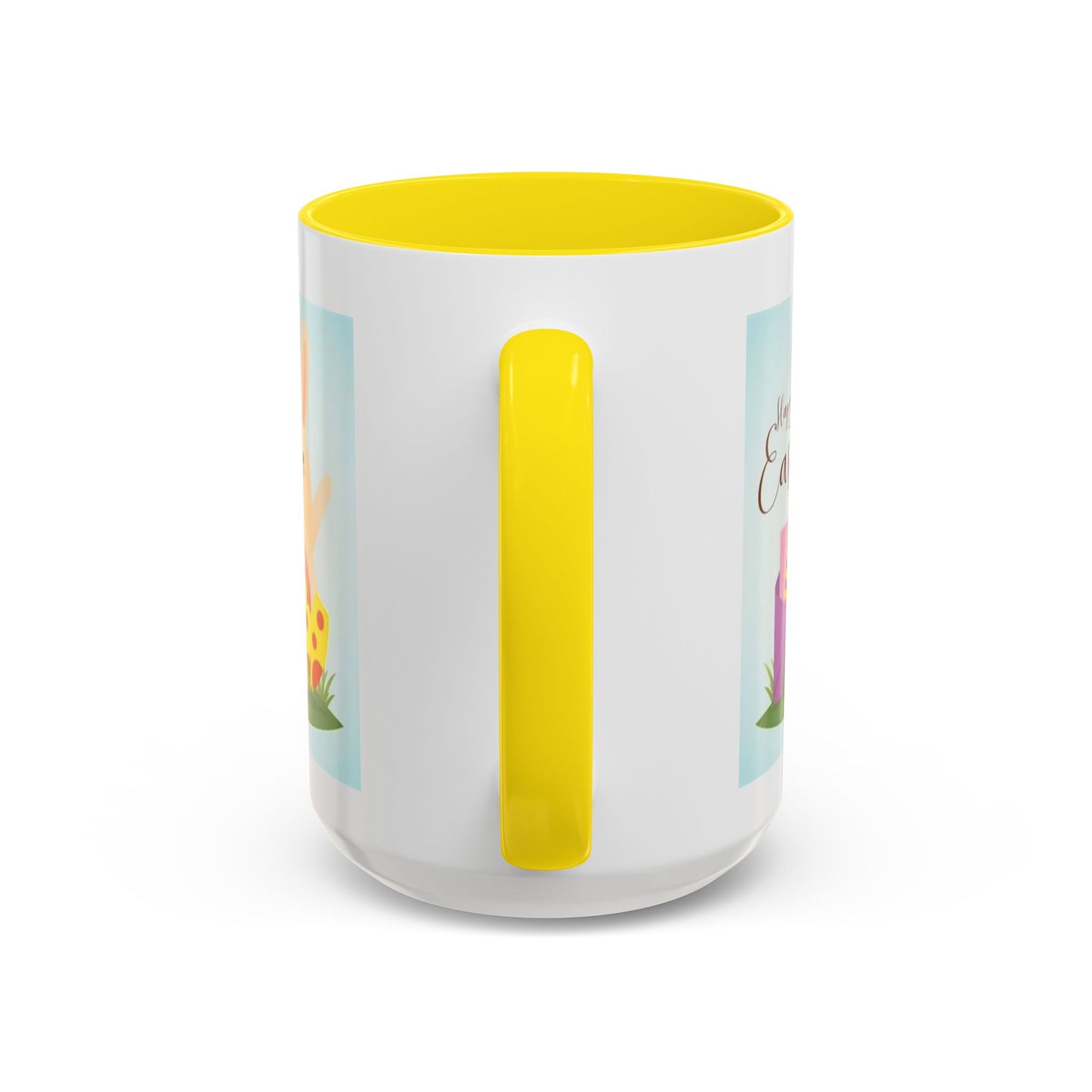 Easter Bunny Accent Coffee Mug – "Happy Easter" Spring Bunny & Egg Design (11/15oz)