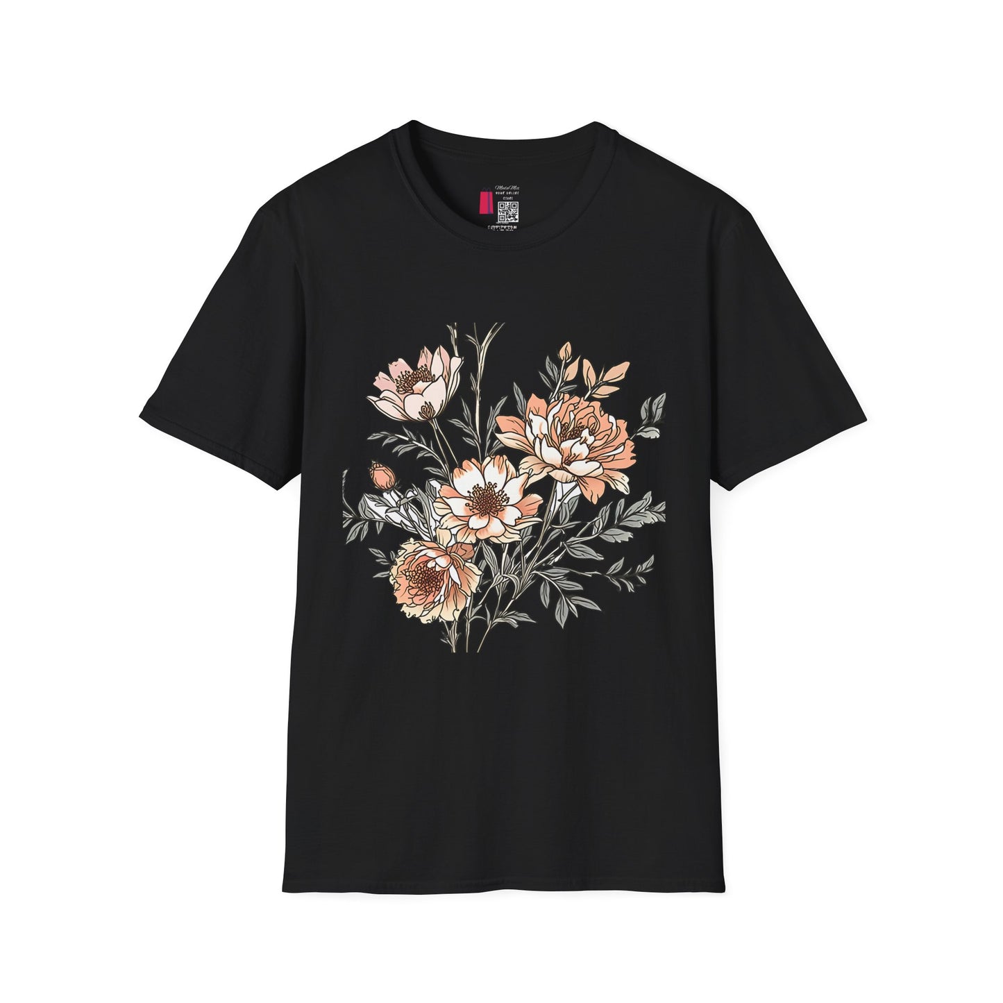 Floral Bouquet Tee - Vintage Peach Botanical T-Shirt