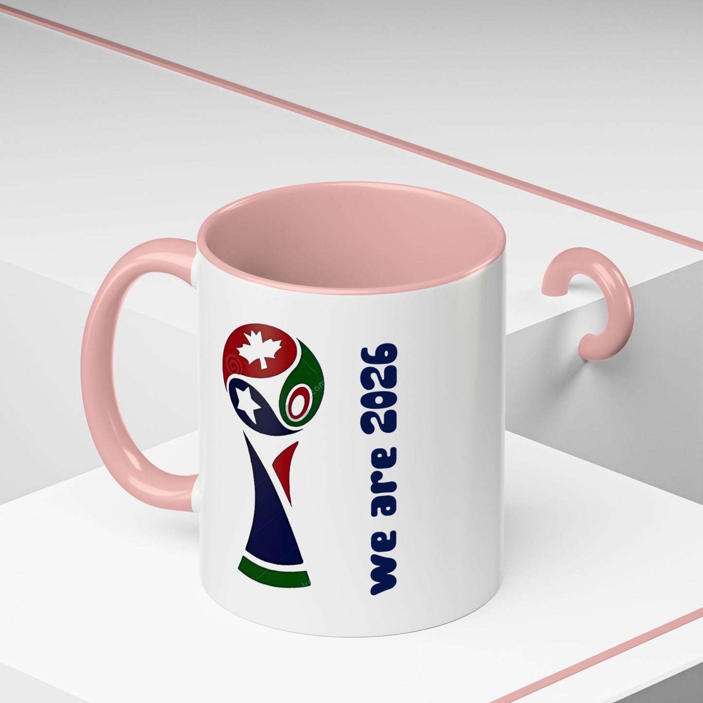 World Cup 2026 Accent Coffee Mug — 'We Are 2026' Soccer Fan Gift