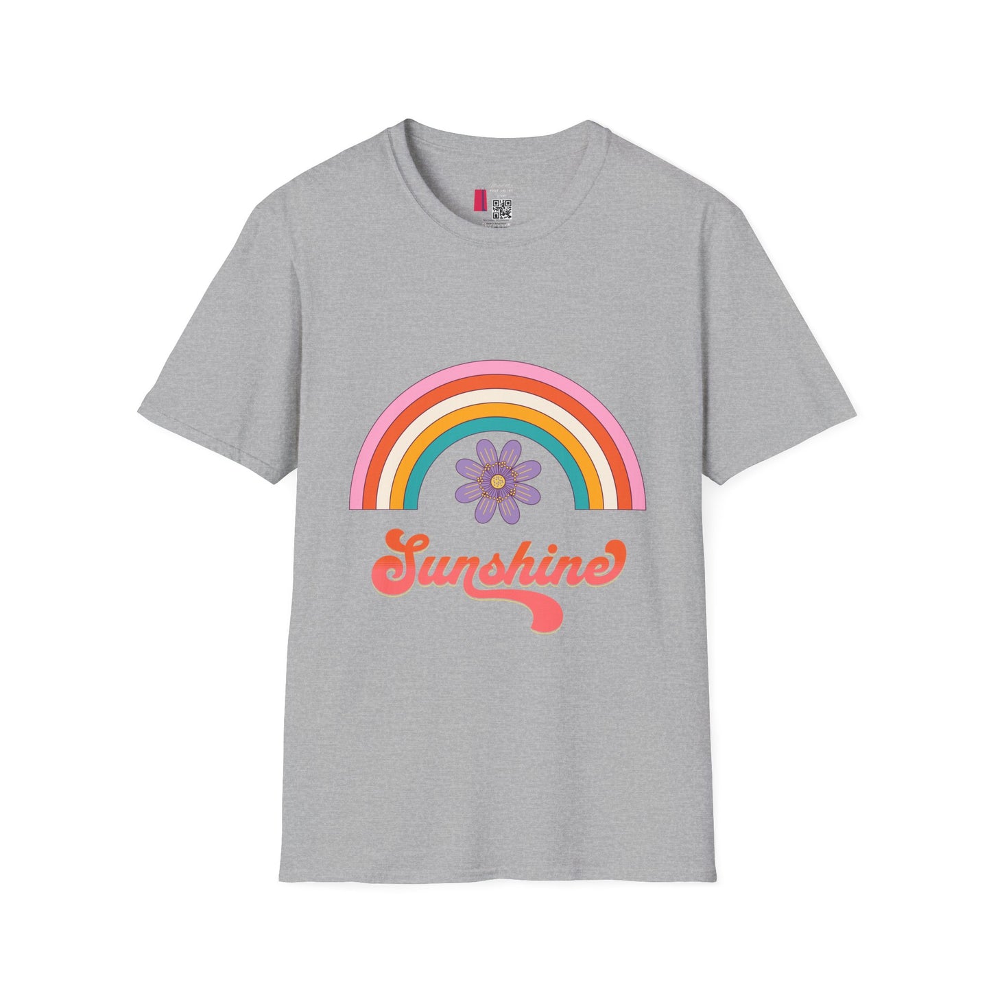 Sunshine Retro Rainbow T-Shirt — Vintage Flower Graphic Tee