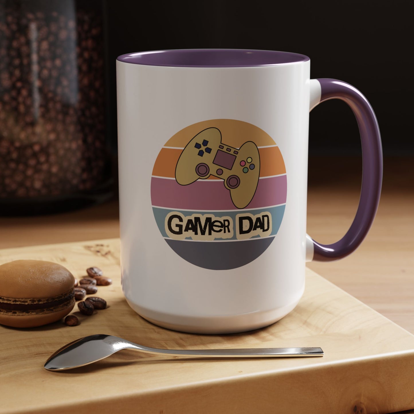 Gamer Dad Coffee Mug — Retro Controller Accent Mug (11/15 oz)