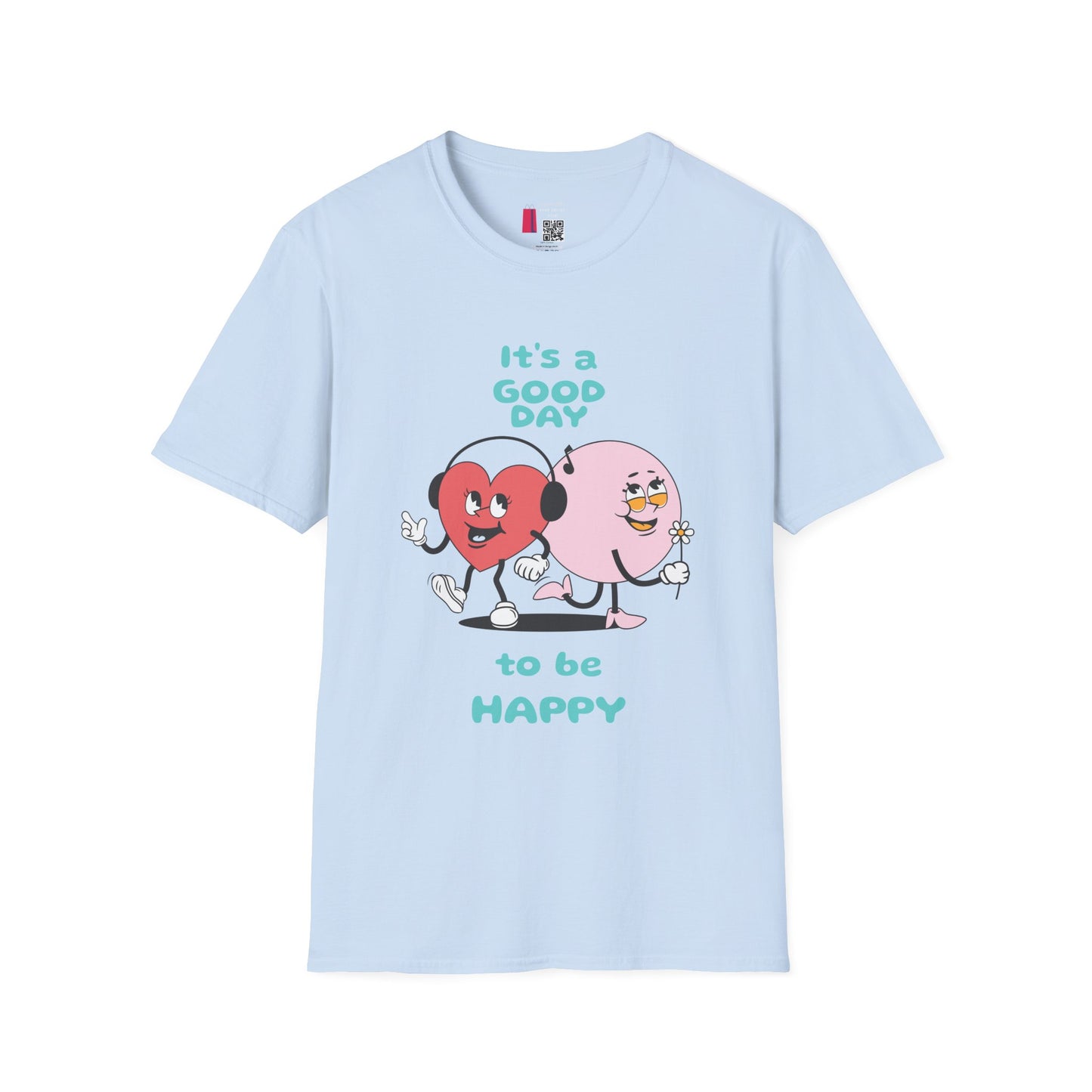 It's a Good Day to Be Happy T-Shirt — Cute Heart & Smile Graphic Tee