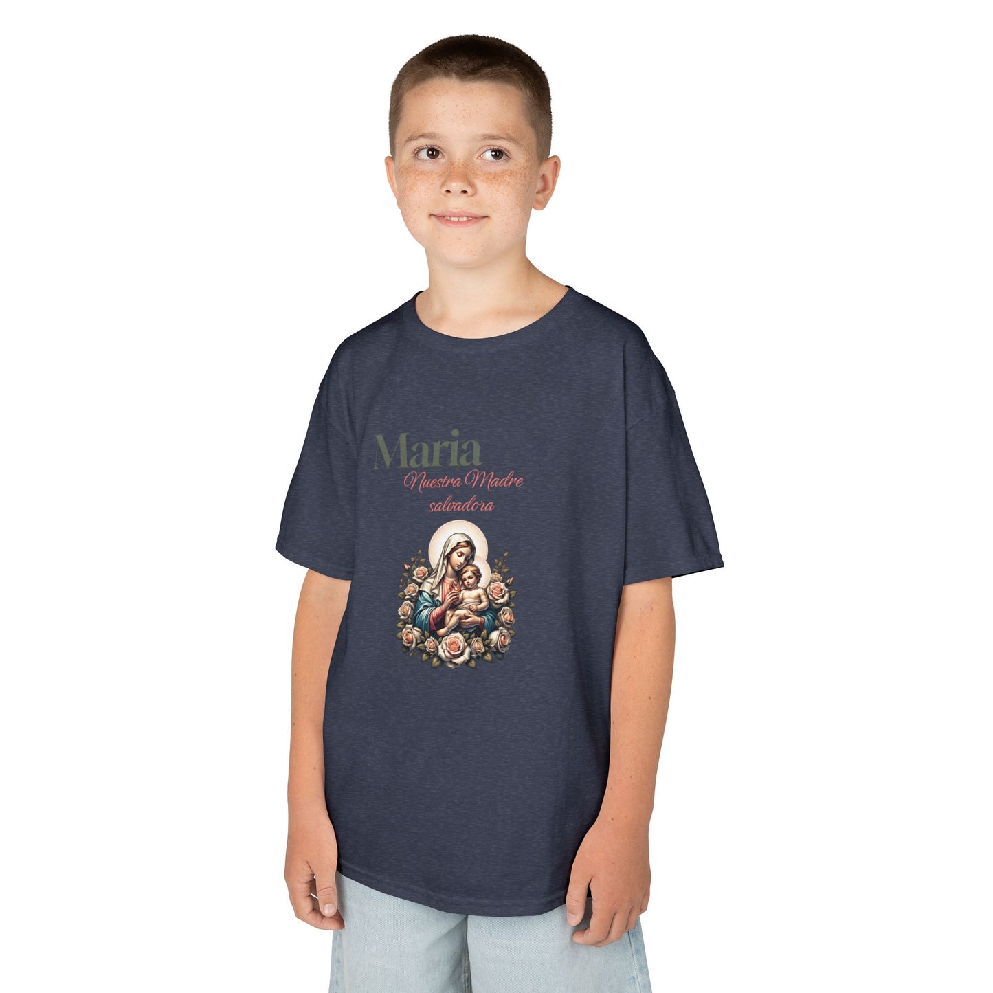 Kids Maria Virgen Faith T-Shirt — Religious Catholic Children's Tee
