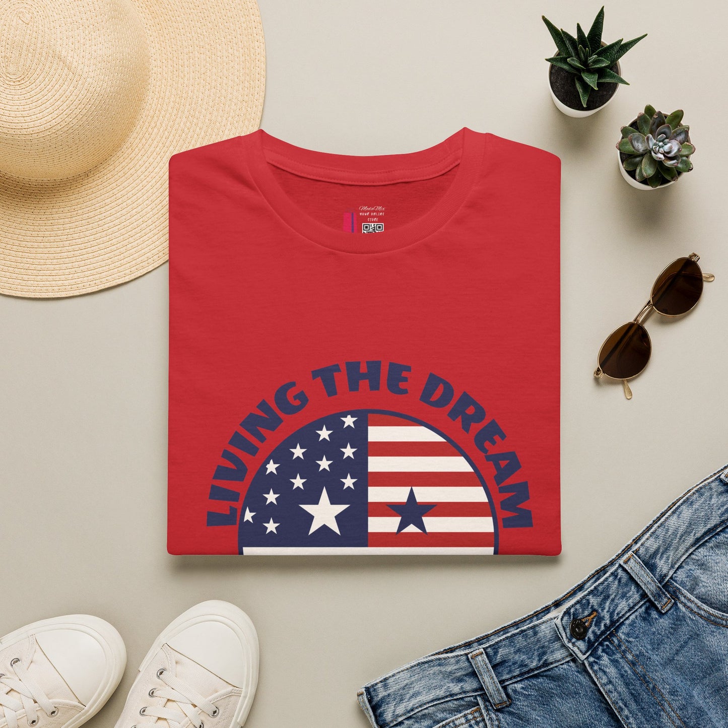 Living the Dream American Flag T-Shirt