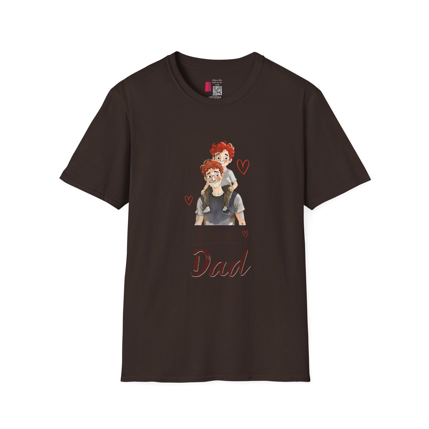 Dad and Son Cartoon Portrait T-Shirt — Cute Father’s Day Gift
