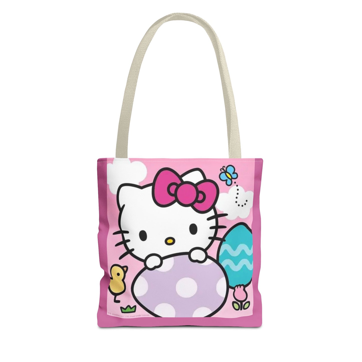 Hello Kitty Easter Tote Bag — Cute Pink Bunny & Egg Spring Shopper