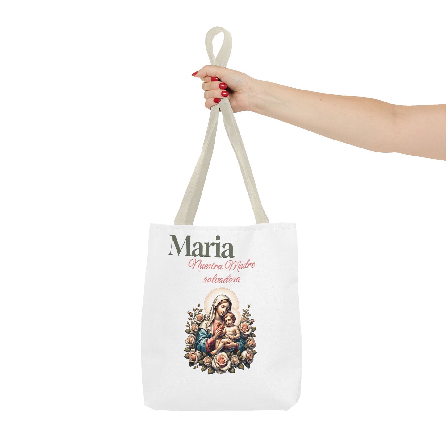 Faith Maria Jesus Tote Bag — Religious Faith All-Over Print Tote