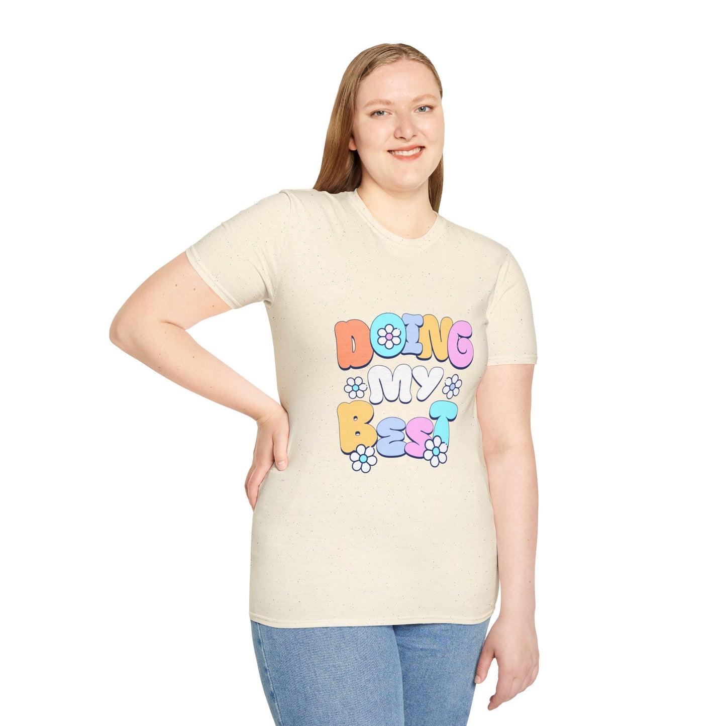 Retro Floral "Doing My Best" T-Shirt
