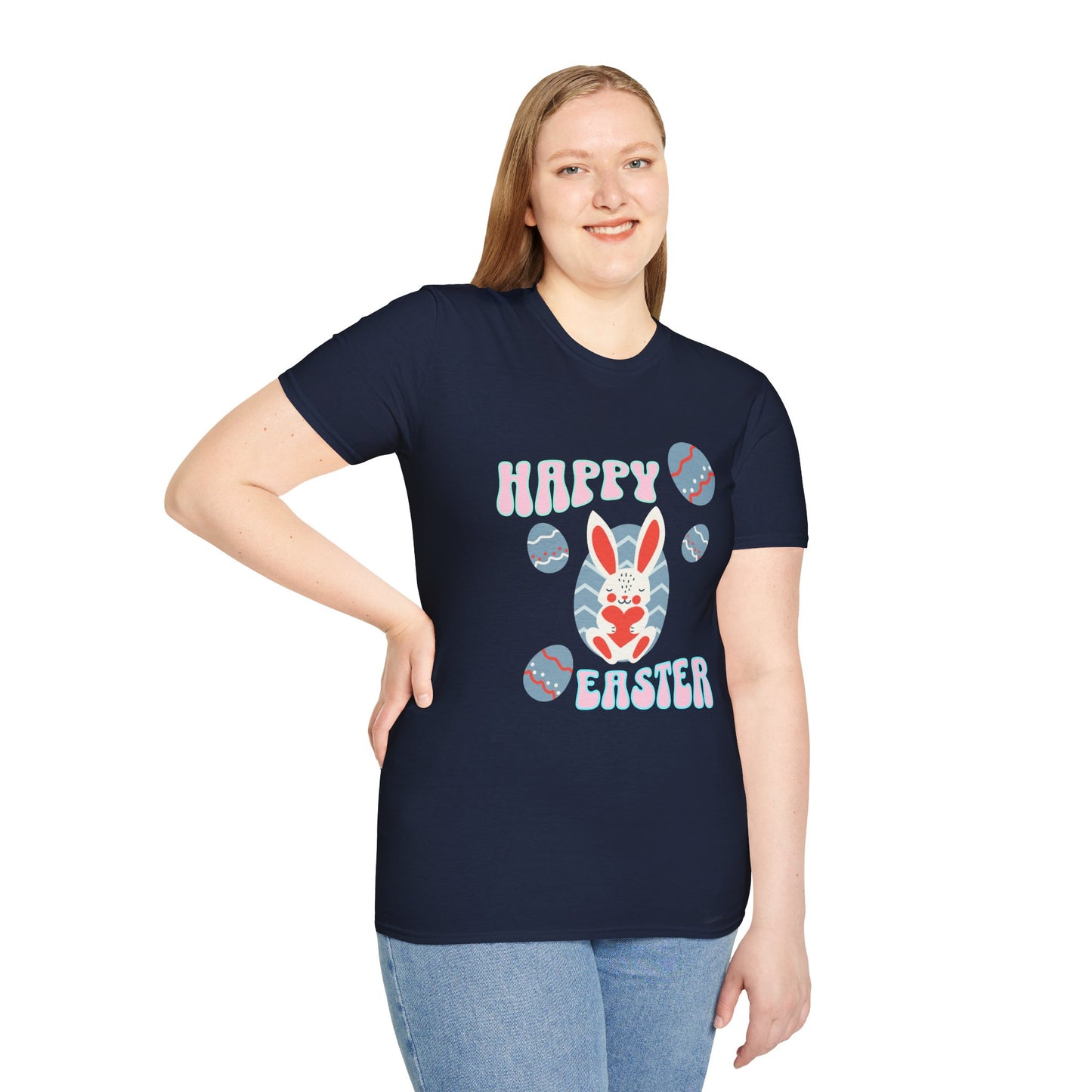 Happy Easter Bunny T-Shirt — Cute Pastel Easter Eggs Design