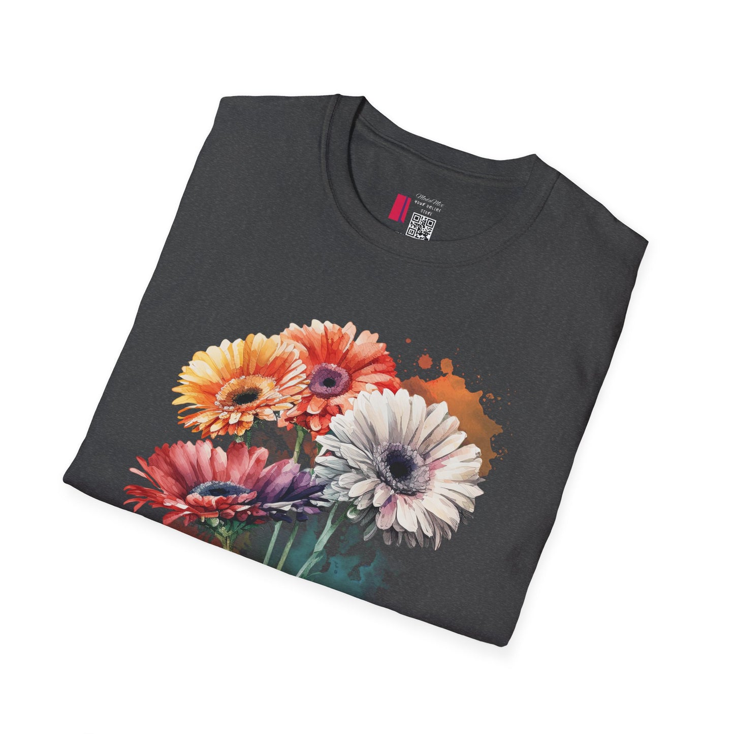 Floral Gerbera Bouquet T-Shirt — Watercolor Daisy Graphic Tee
