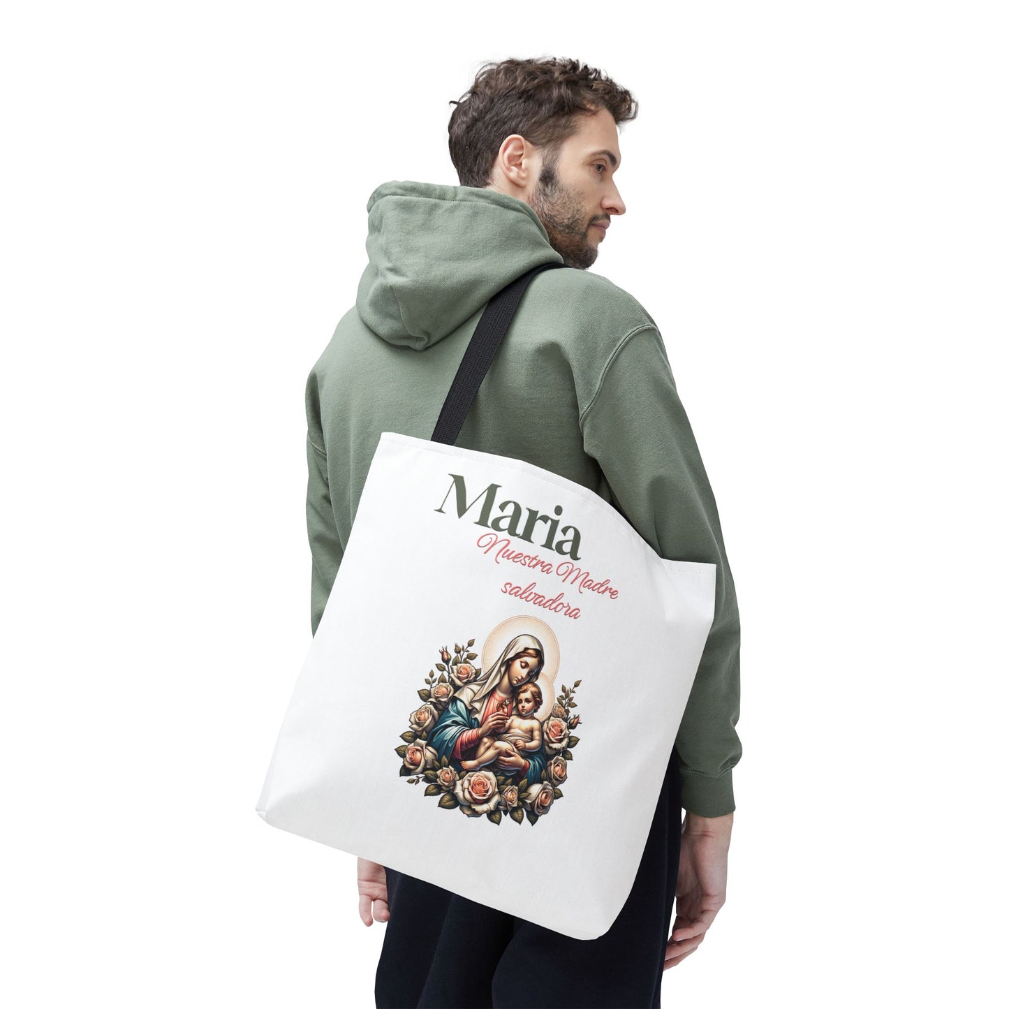 Faith Maria Jesus Tote Bag — Religious Faith All-Over Print Tote