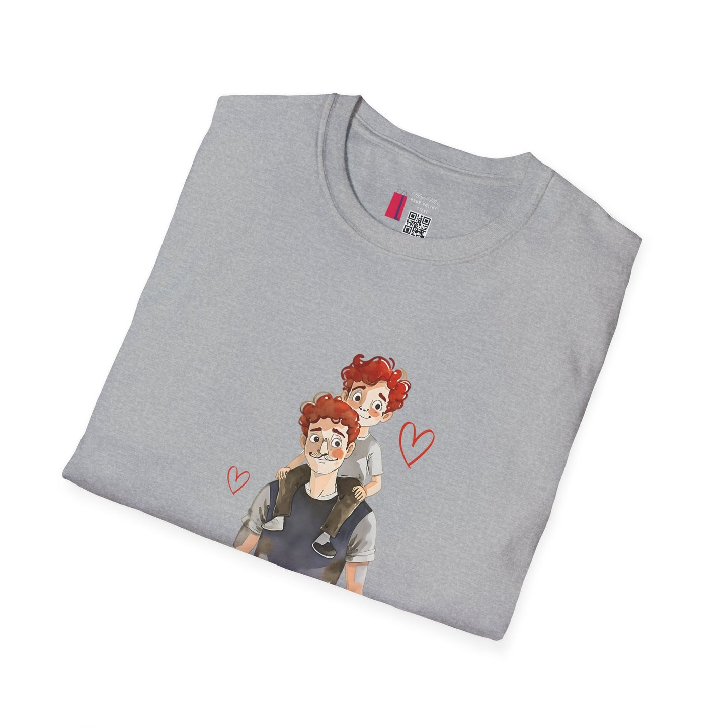 Dad and Son Cartoon Portrait T-Shirt — Cute Father’s Day Gift