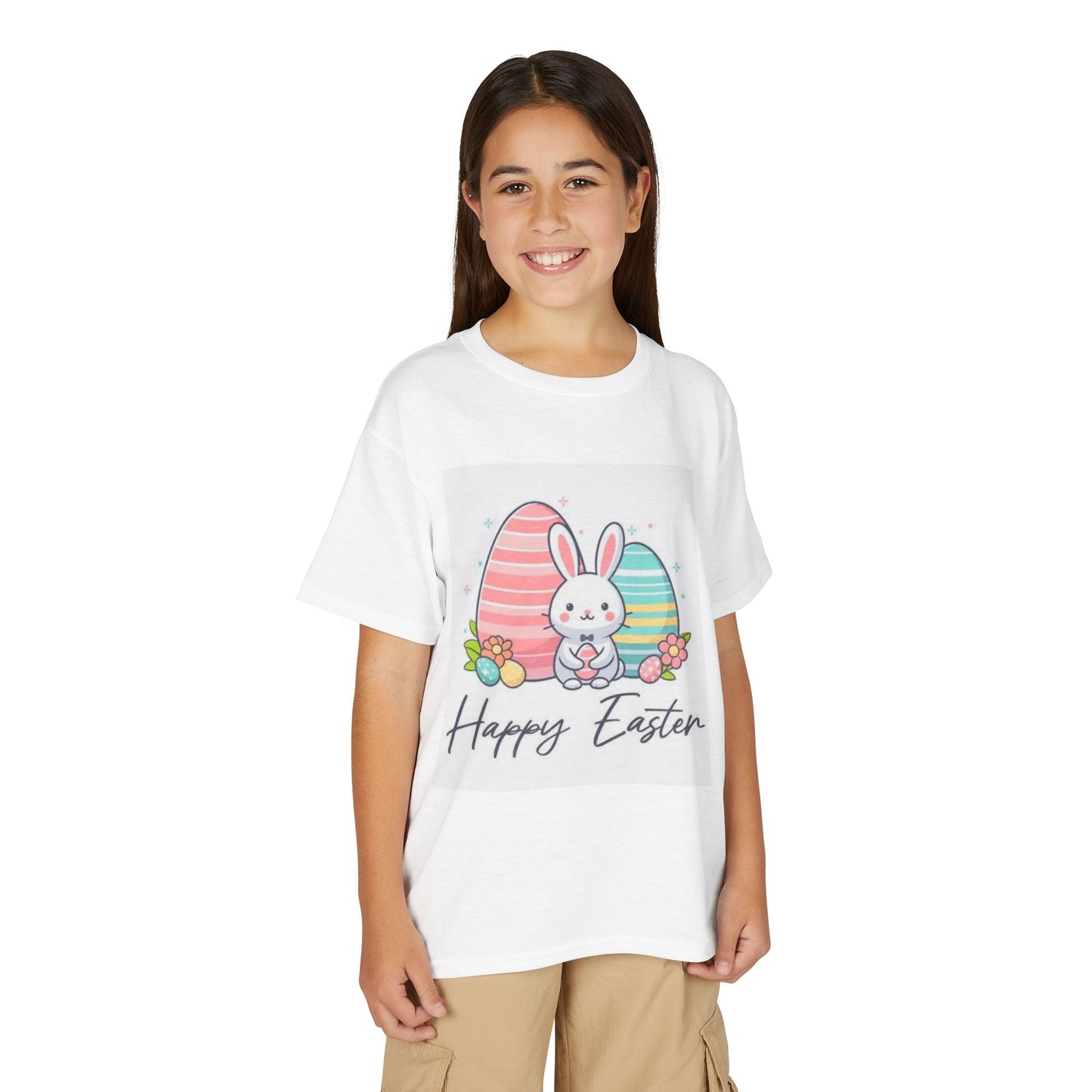 Youth Easter Bunny T-Shirt — "Happy Easter" Kids Graphic Tee