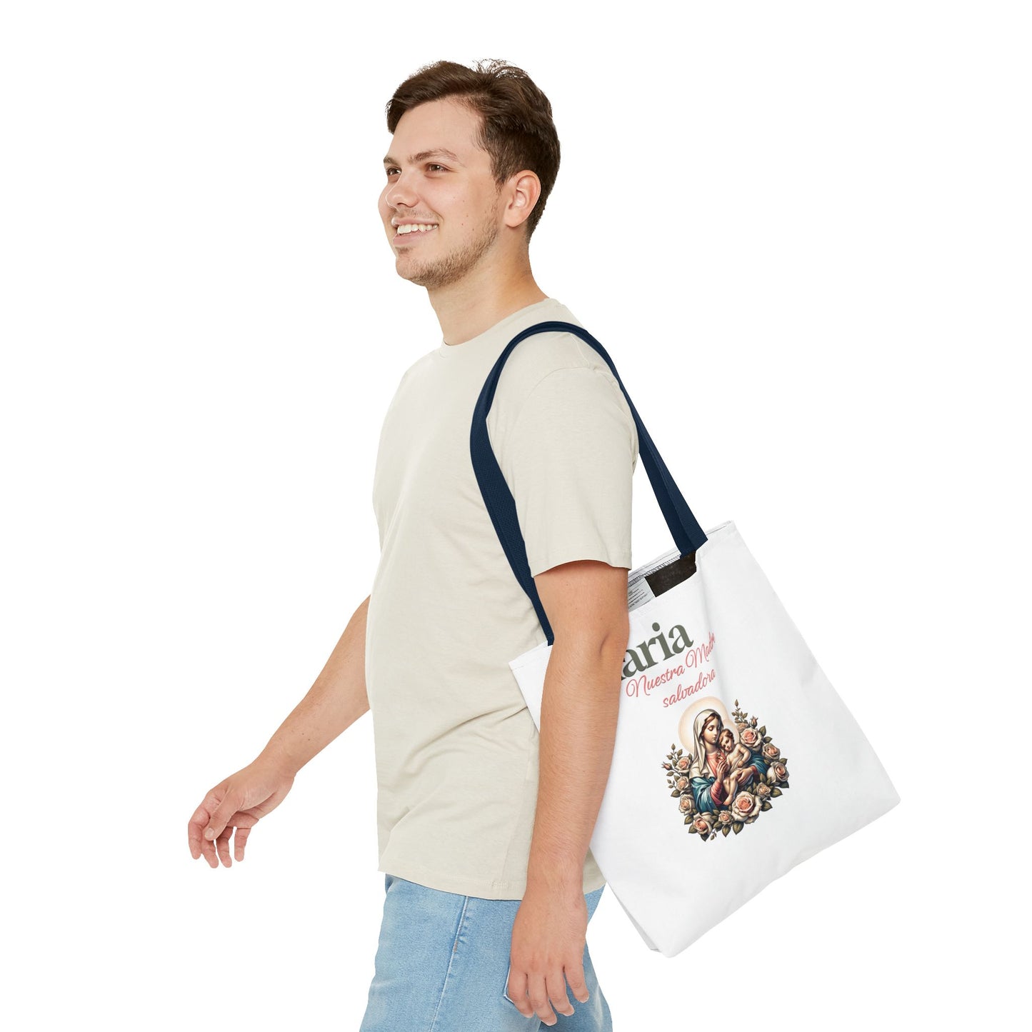 Faith Maria Jesus Tote Bag — Religious Faith All-Over Print Tote