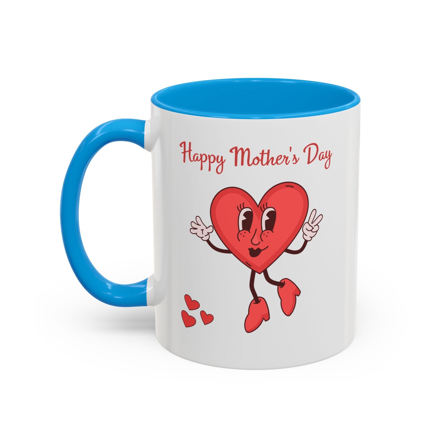 Happy Mother's Day Heart Mug — Cute Retro Heart Mom Coffee Cup (11oz, 15oz)