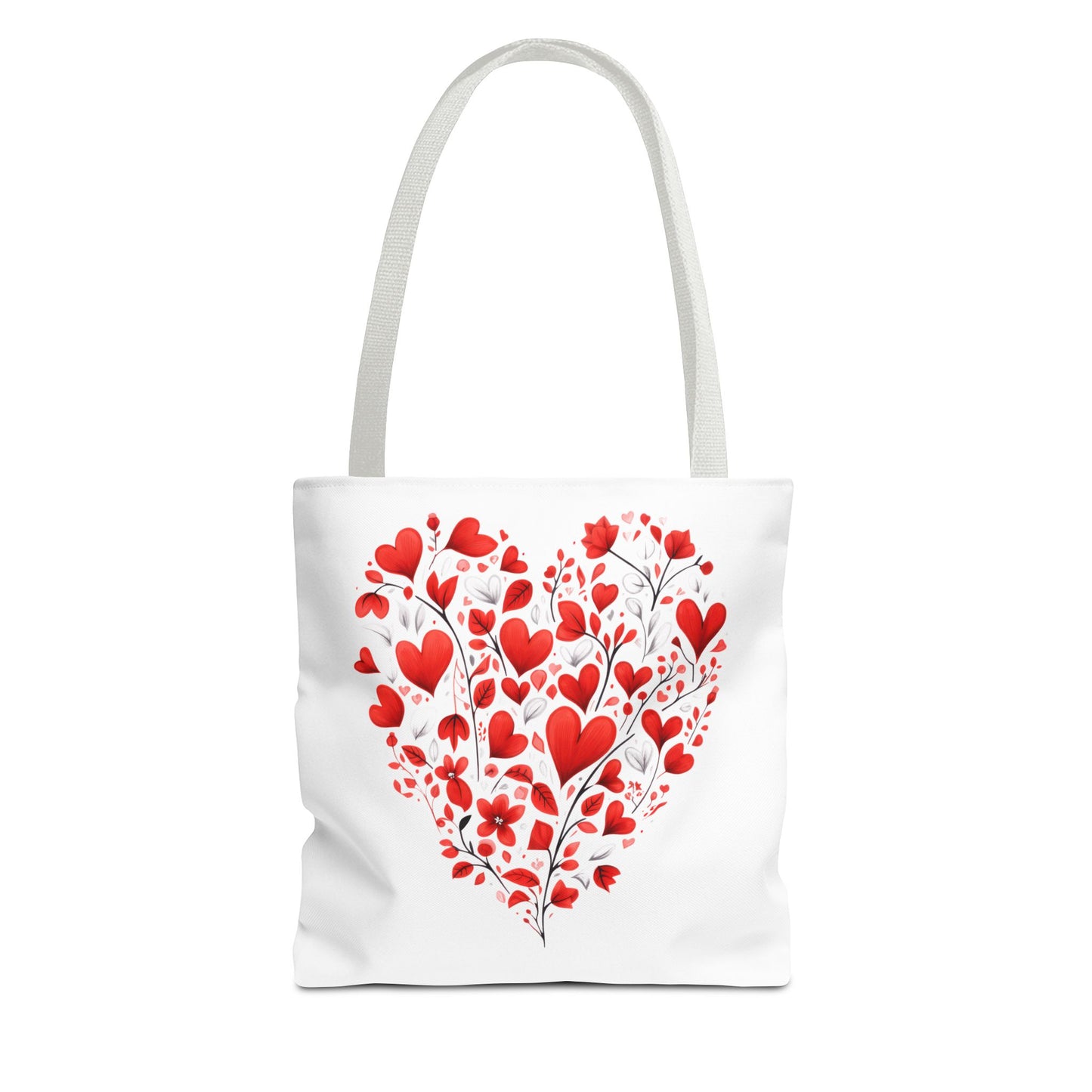 Heart Floral Tote Bag – Romantic Valentine’s Day Canvas Shopper