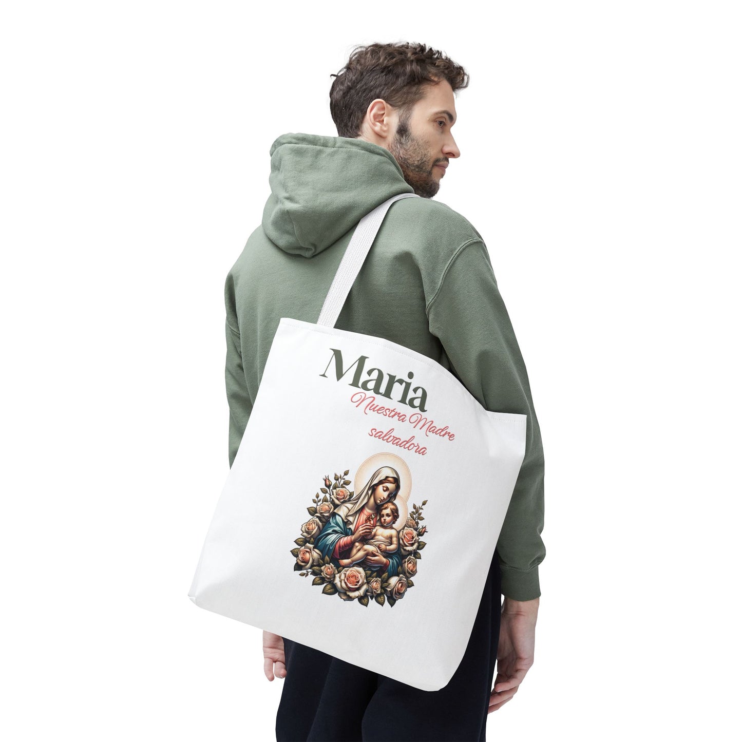 Faith Maria Jesus Tote Bag — Religious Faith All-Over Print Tote