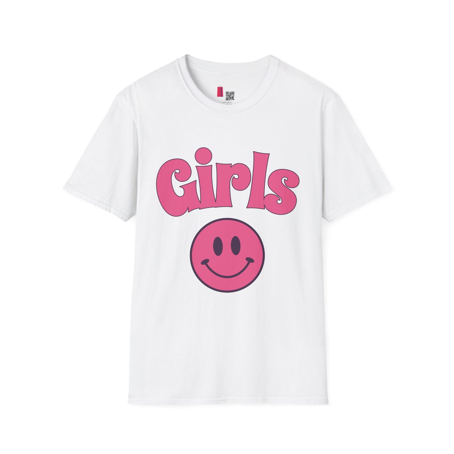Girls Smiley T-Shirt — Retro Pink Graphic Tee