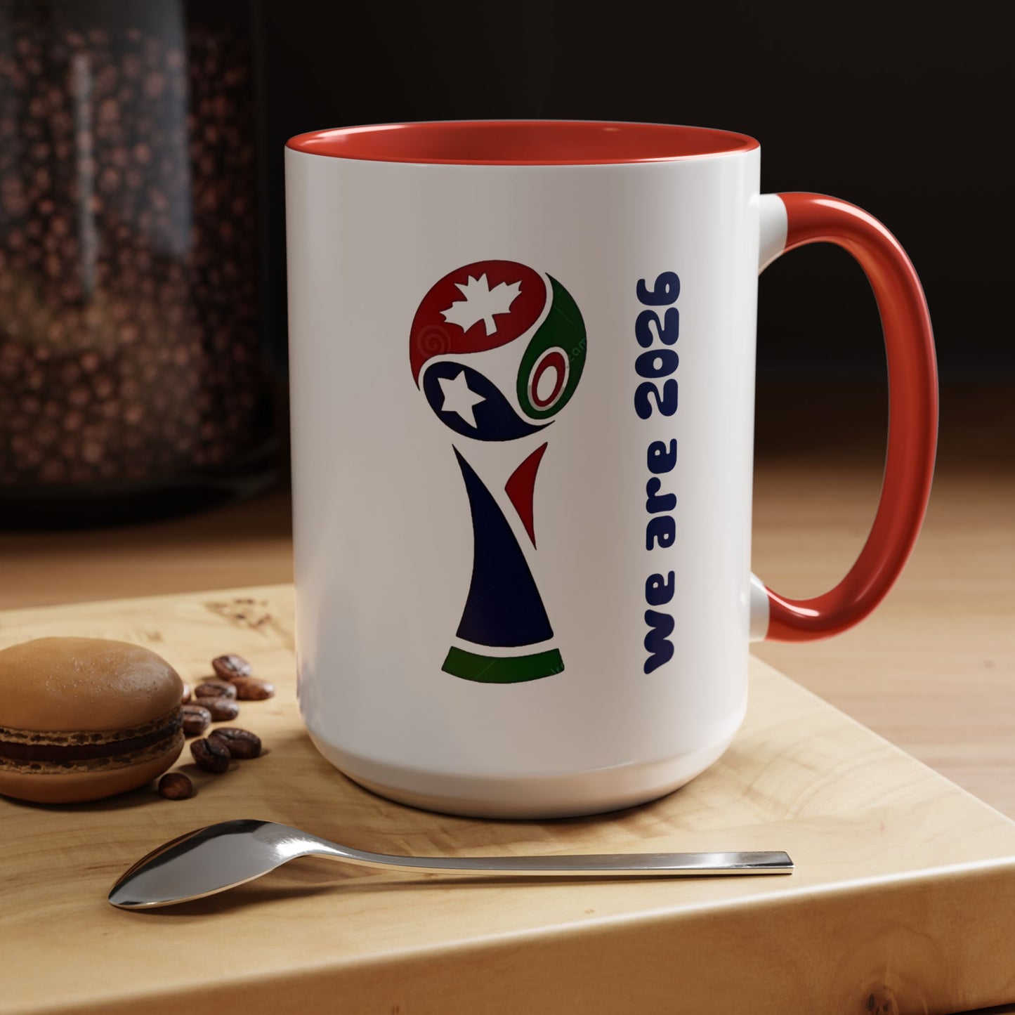 World Cup 2026 Accent Coffee Mug — 'We Are 2026' Soccer Fan Gift