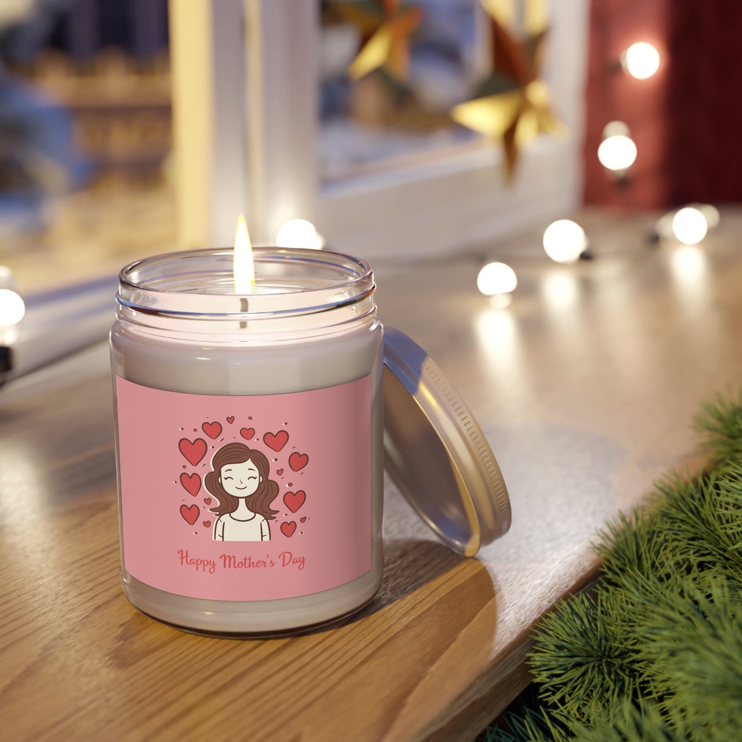 Happy Mother's Day Scented Soy Candle – 9oz Jar with White Lid