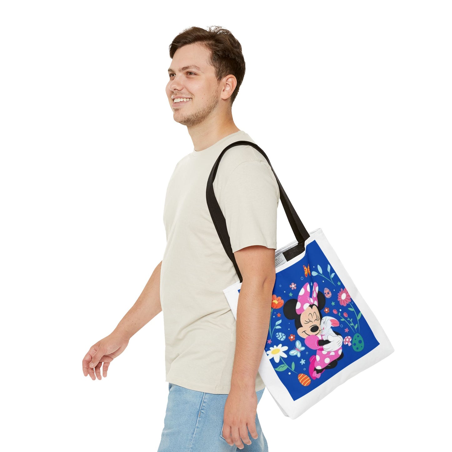 Floral Minnie Bunny Tote Bag — Cute Easter Canvas Carryall
