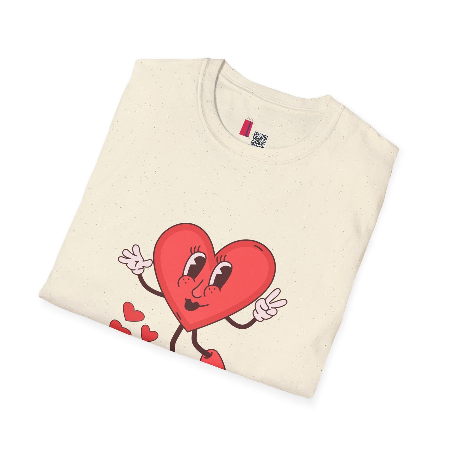 Heart Character T-Shirt — Cute Retro Dancing Heart Graphic for Valentine’s Day