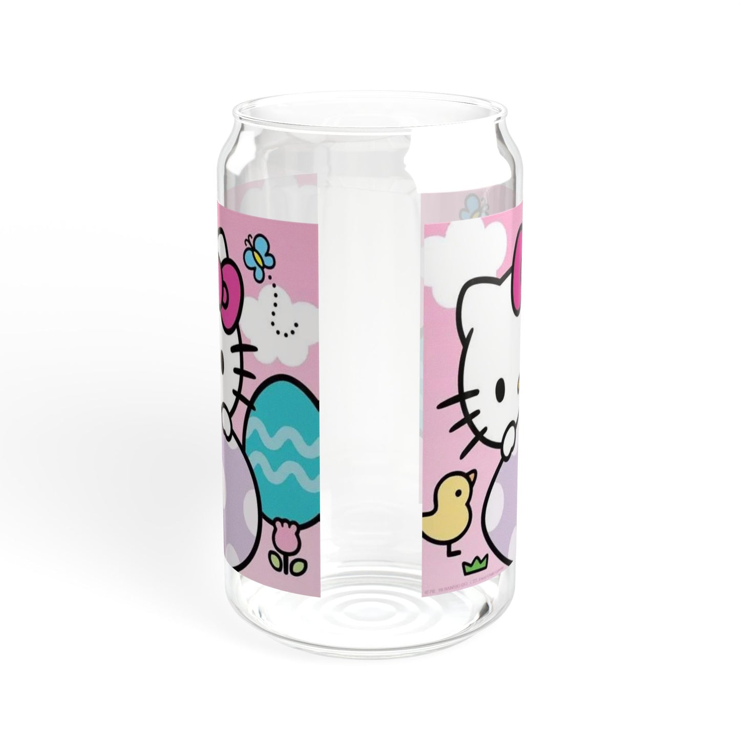 Hello Kitty Easter Sipper Glass 16oz — Cute Bunny & Egg Reusable Straw Tumbler