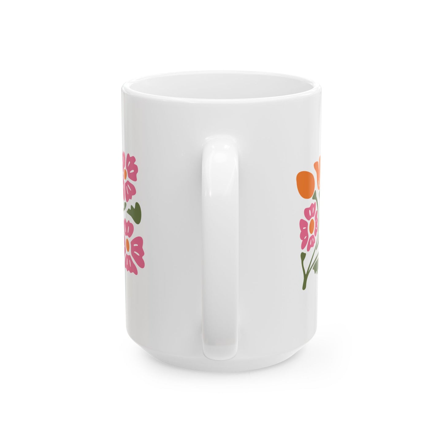 Floral Bouquet Ceramic Mug — Colorful Wildflower Coffee Cup (11oz/15oz)
