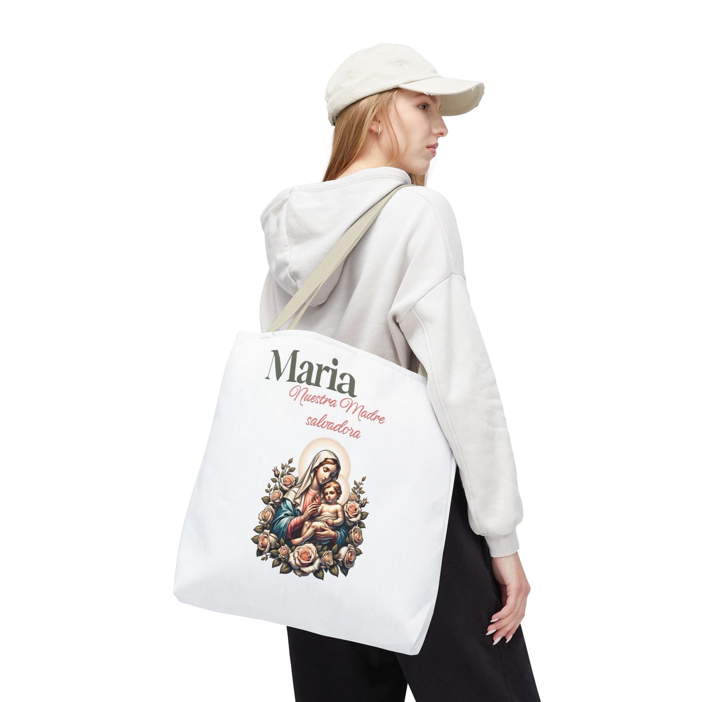 Faith Maria Jesus Tote Bag — Religious Faith All-Over Print Tote
