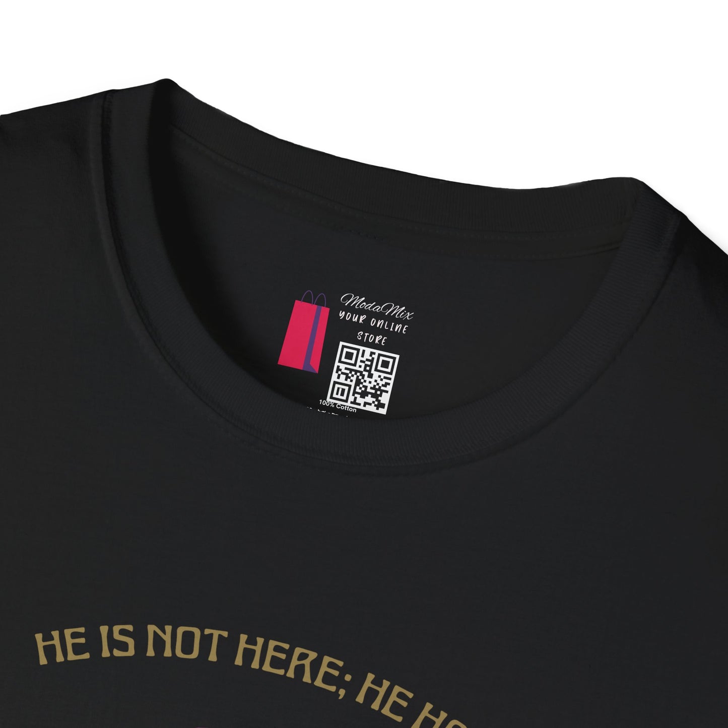 Christian Risen Cross T-Shirt — "He Is Not Here, He’s Risen" Easter Tee