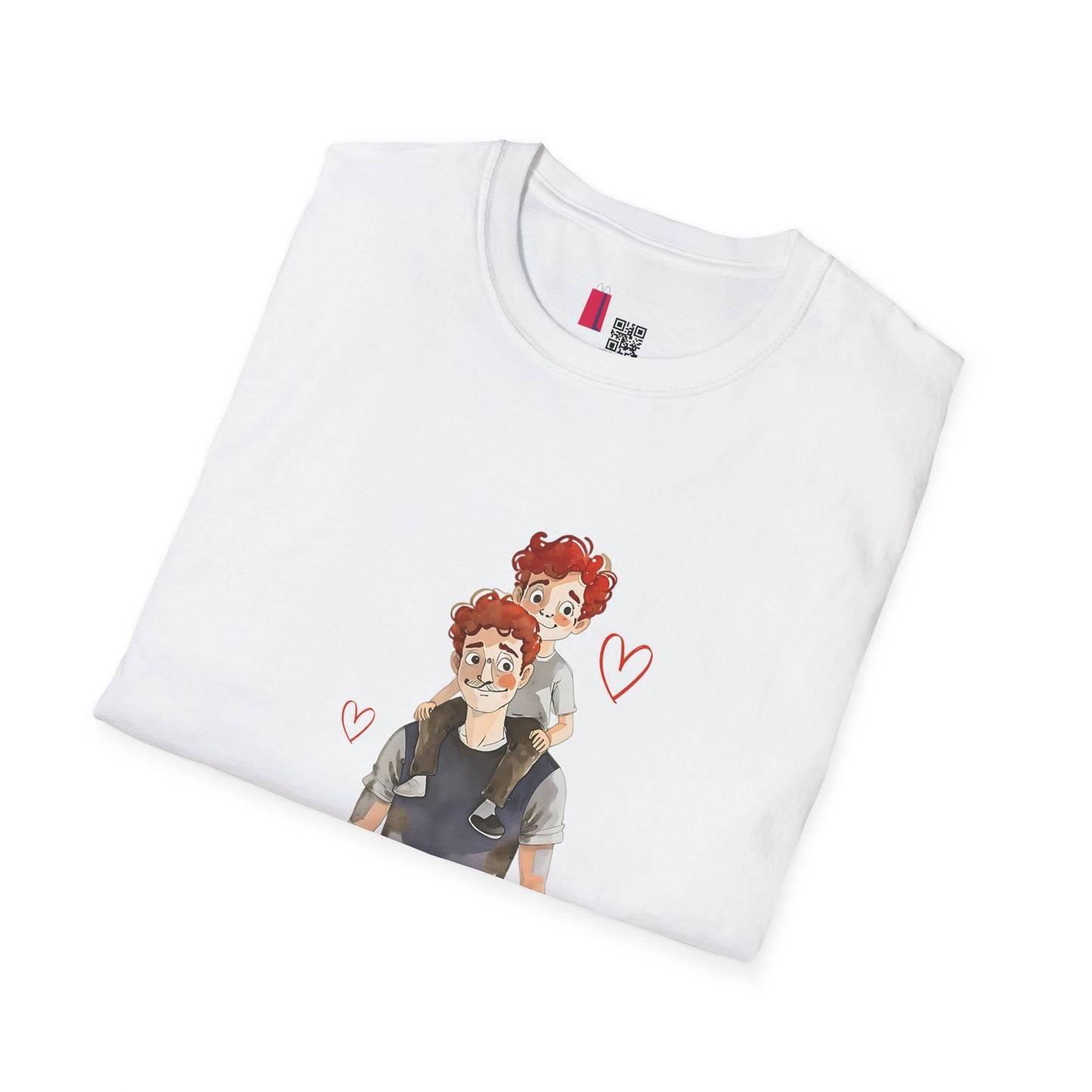 Dad and Son Cartoon Portrait T-Shirt — Cute Father’s Day Gift