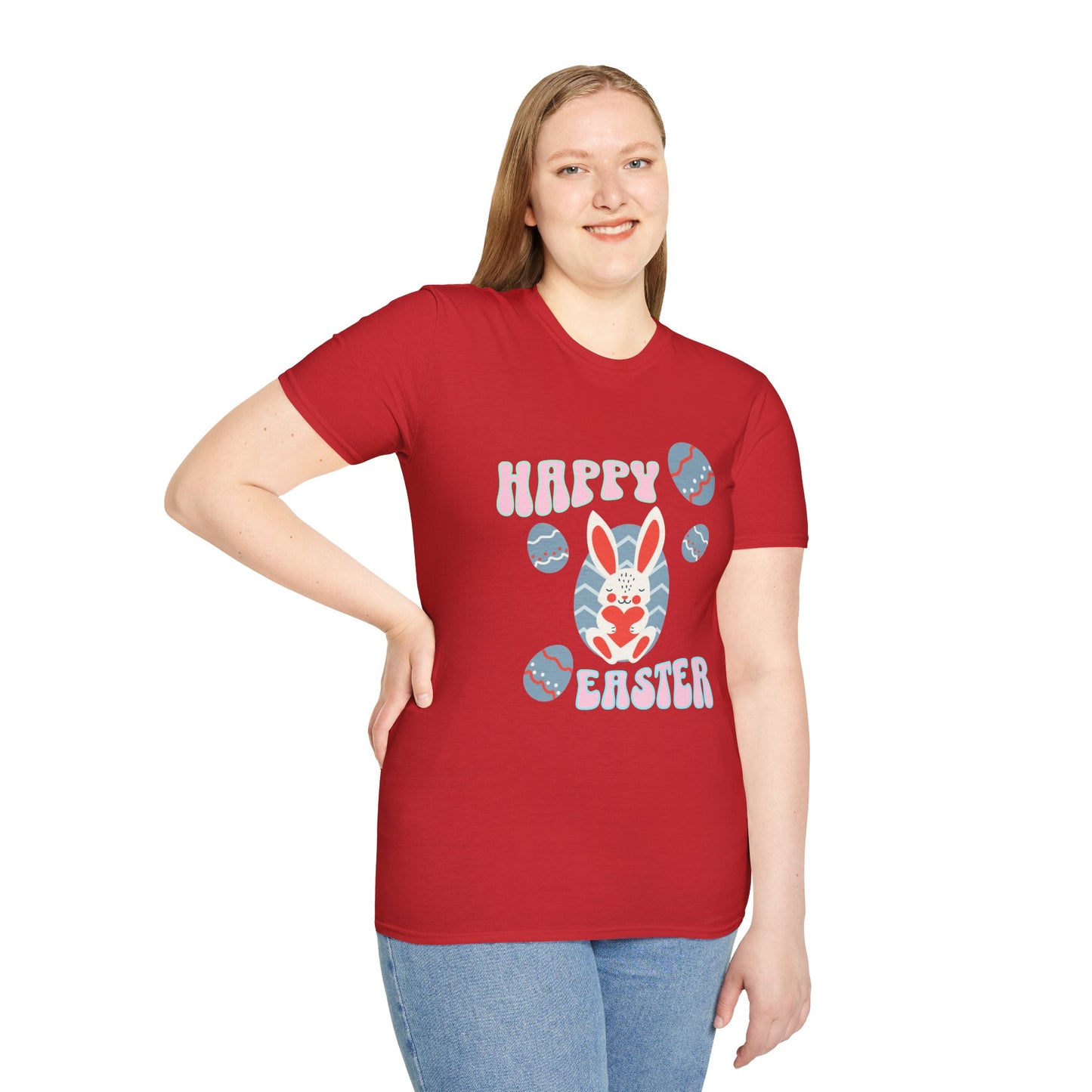 Happy Easter Bunny T-Shirt — Cute Pastel Easter Eggs Design
