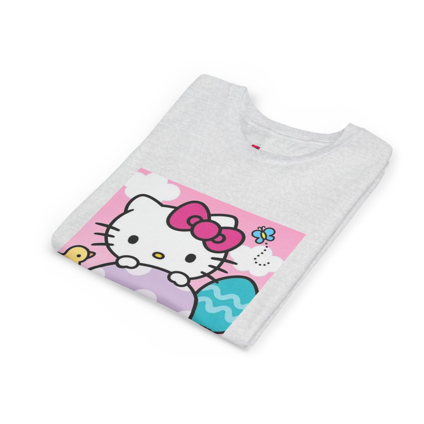 Hello Kitty Easter Youth Tee — Cute Bunny & Eggs Spring Shirt