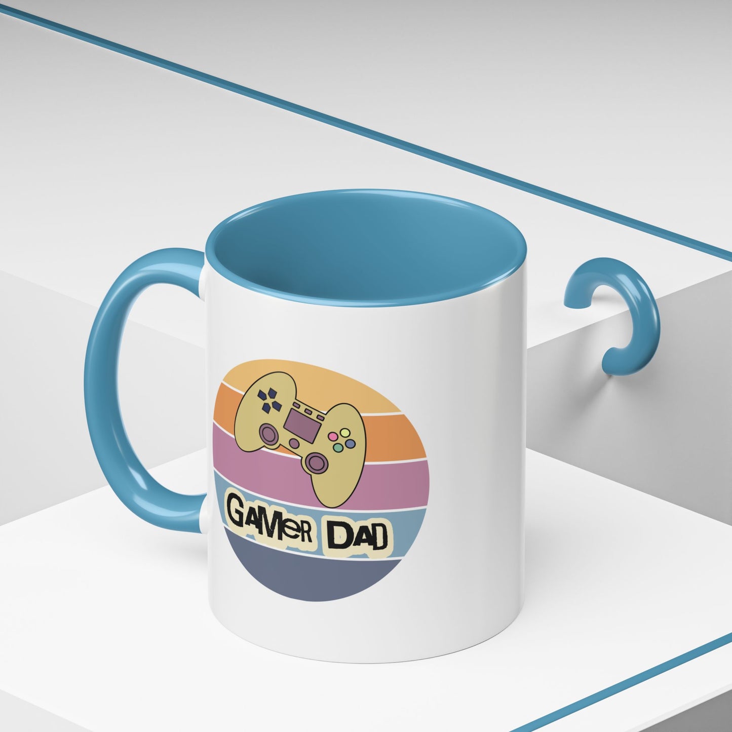 Gamer Dad Coffee Mug — Retro Controller Accent Mug (11/15 oz)