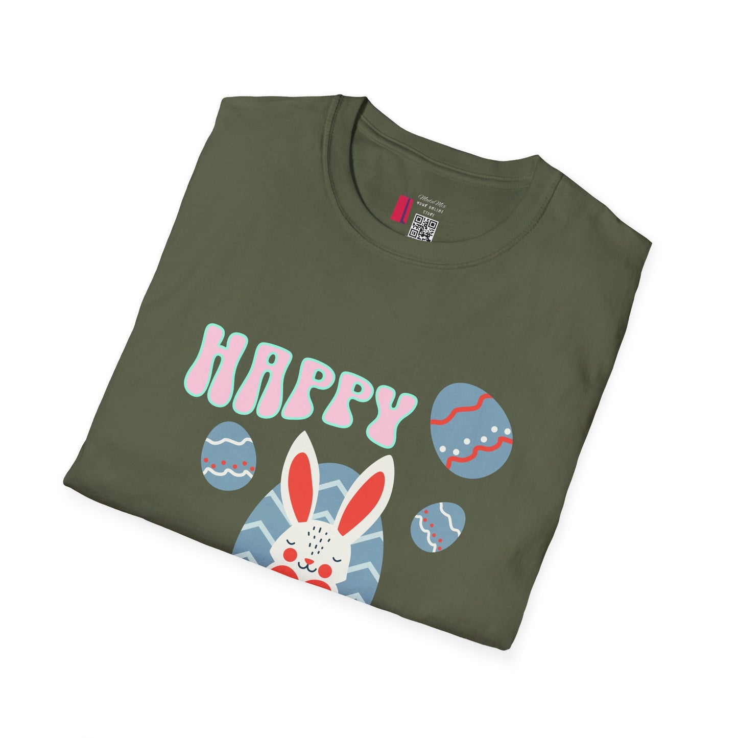 Happy Easter Bunny T-Shirt — Cute Pastel Easter Eggs Design