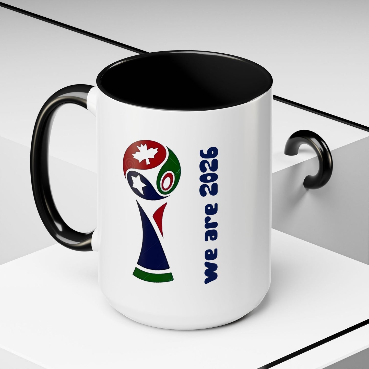 World Cup 2026 Accent Coffee Mug — 'We Are 2026' Soccer Fan Gift
