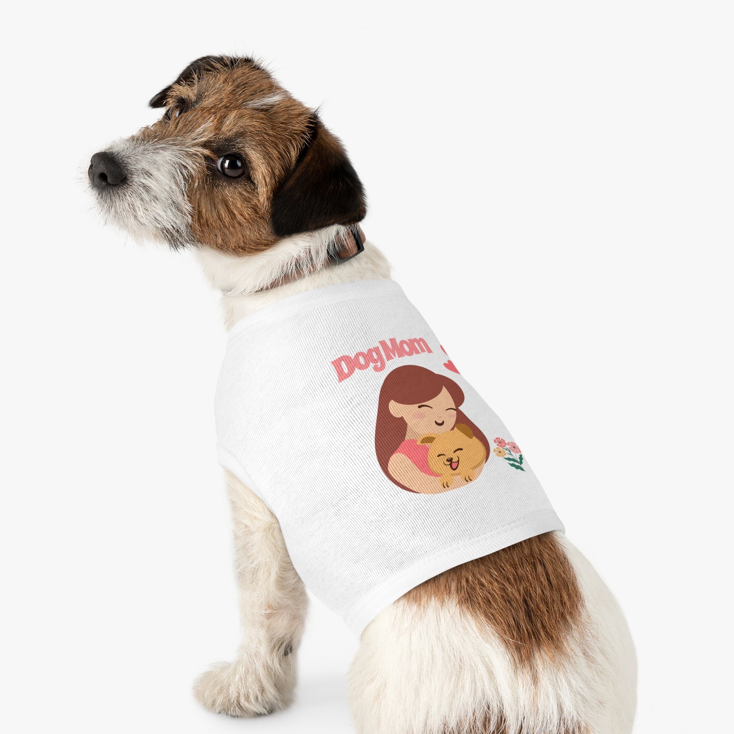 Dog Mom Pet Tank Top - Cute Floral Illustration
