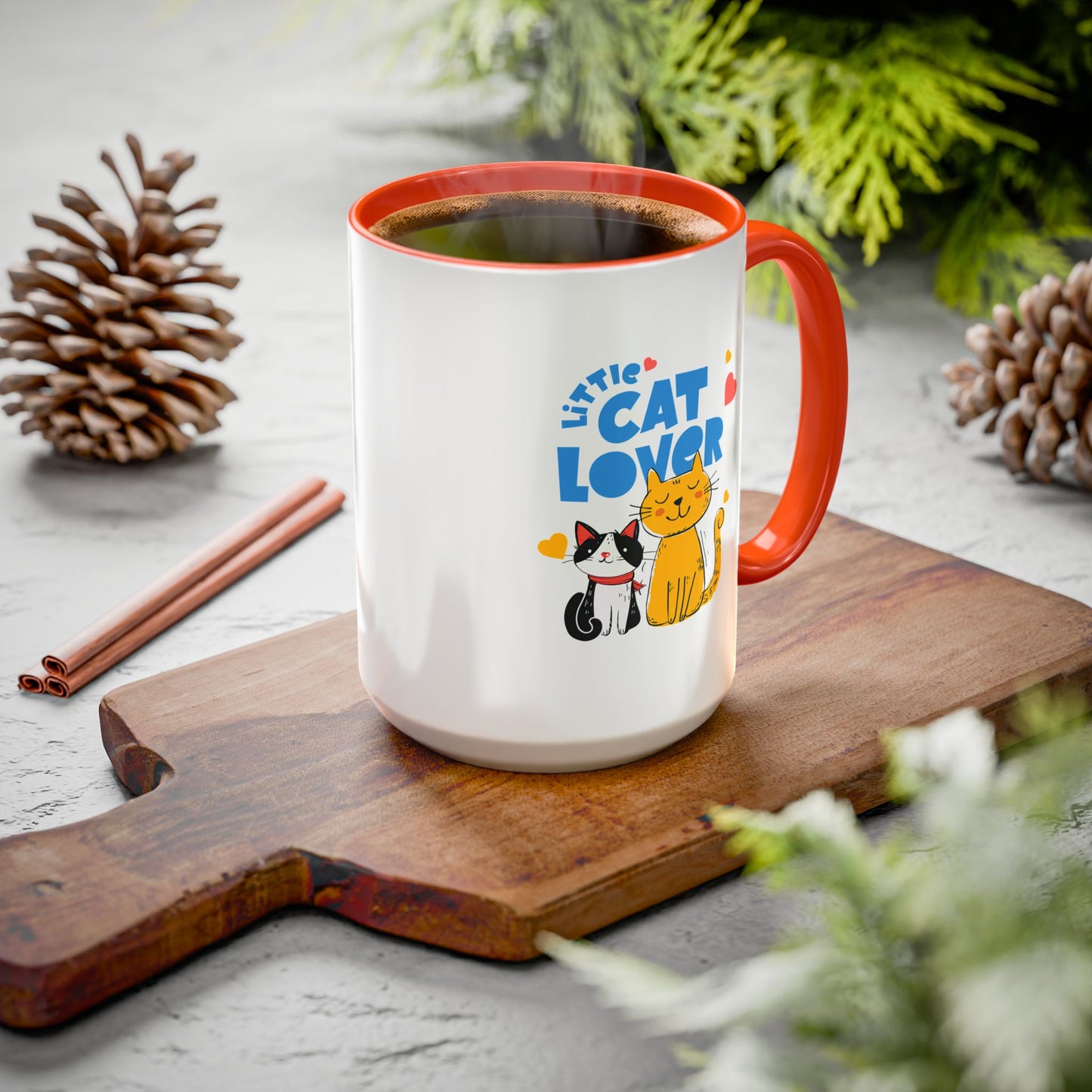 Cat Lover Mug — Colorful 11oz/15oz Ceramic Coffee Cup (Little Cat Lover Design)