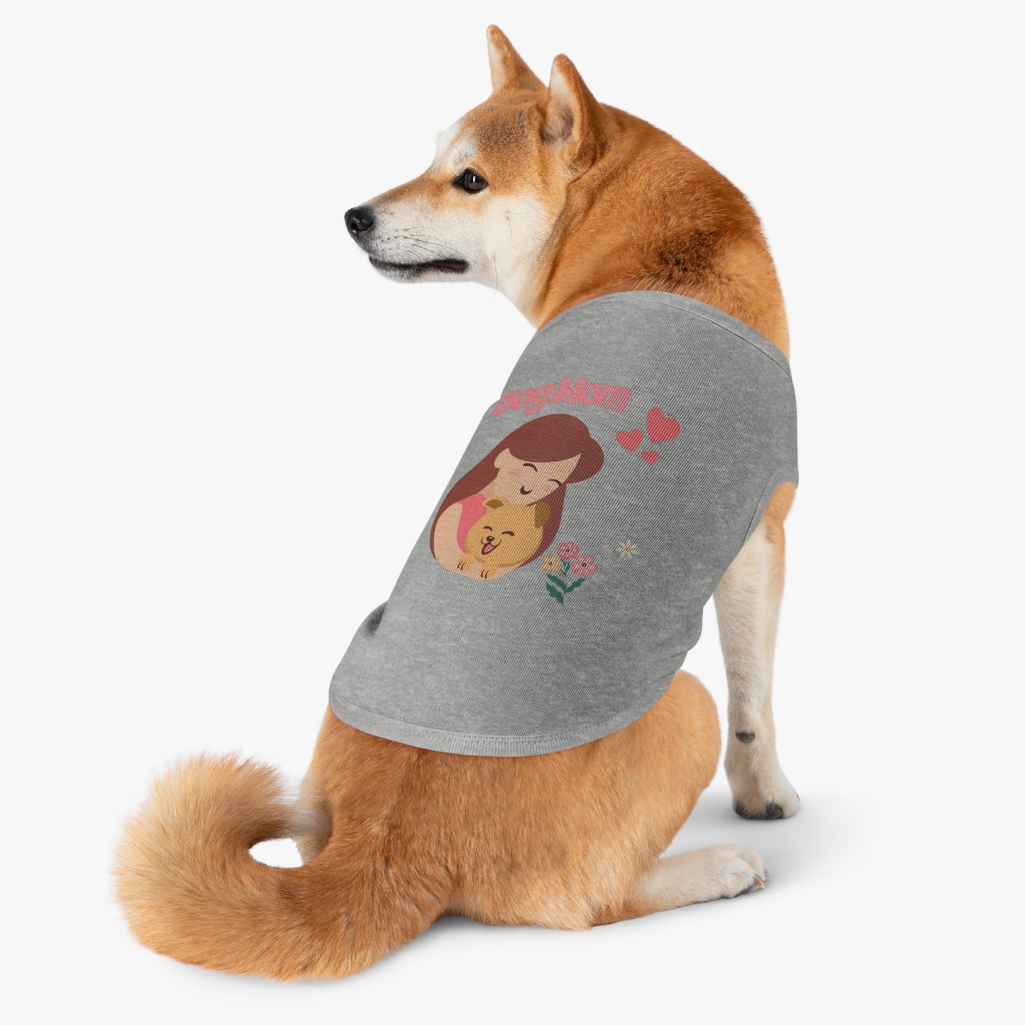 Dog Mom Pet Tank Top - Cute Floral Illustration