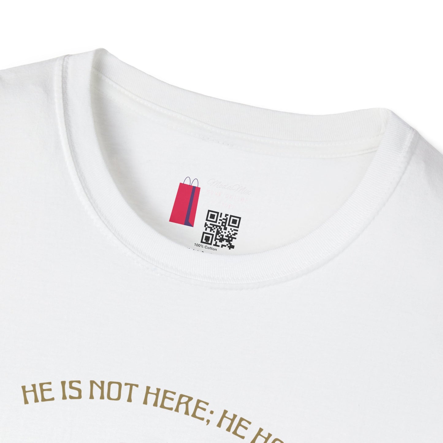 Christian Risen Cross T-Shirt — "He Is Not Here, He’s Risen" Easter Tee