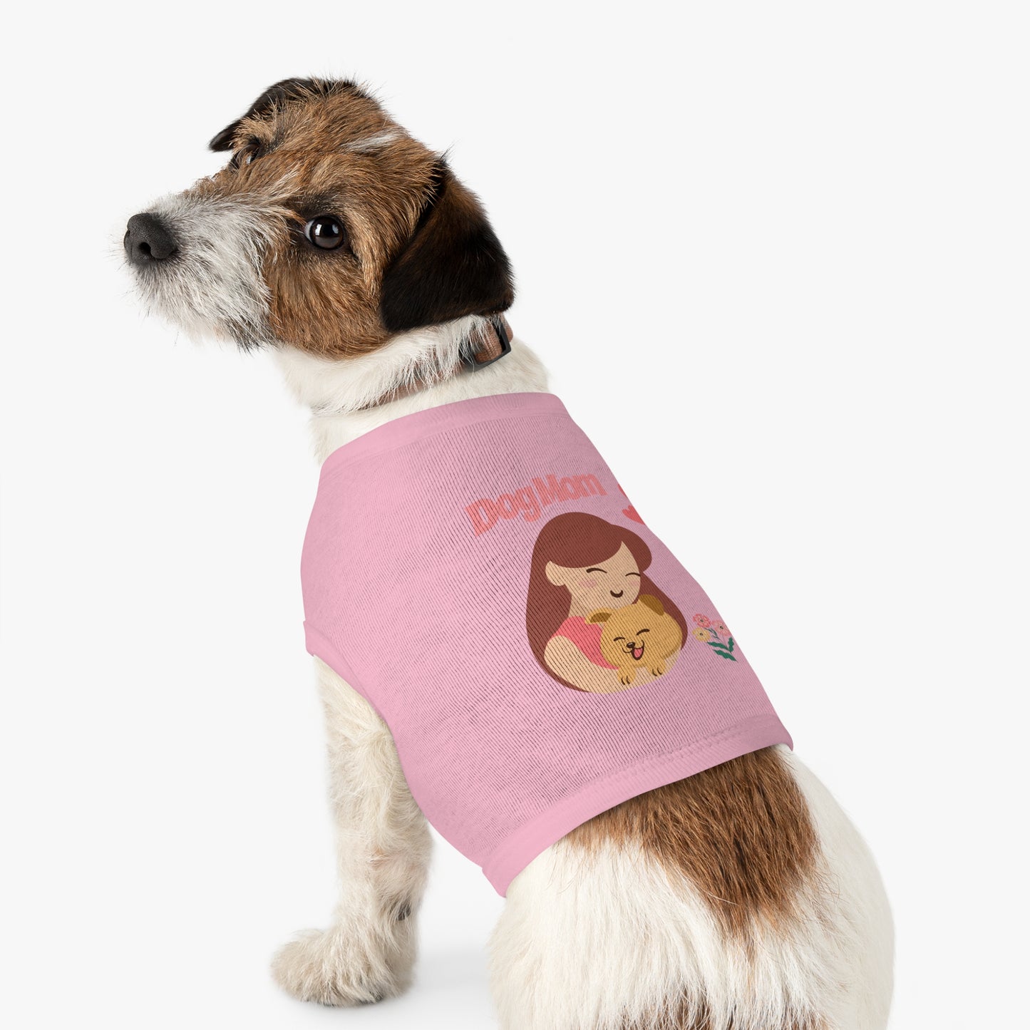 Dog Mom Pet Tank Top - Cute Floral Illustration