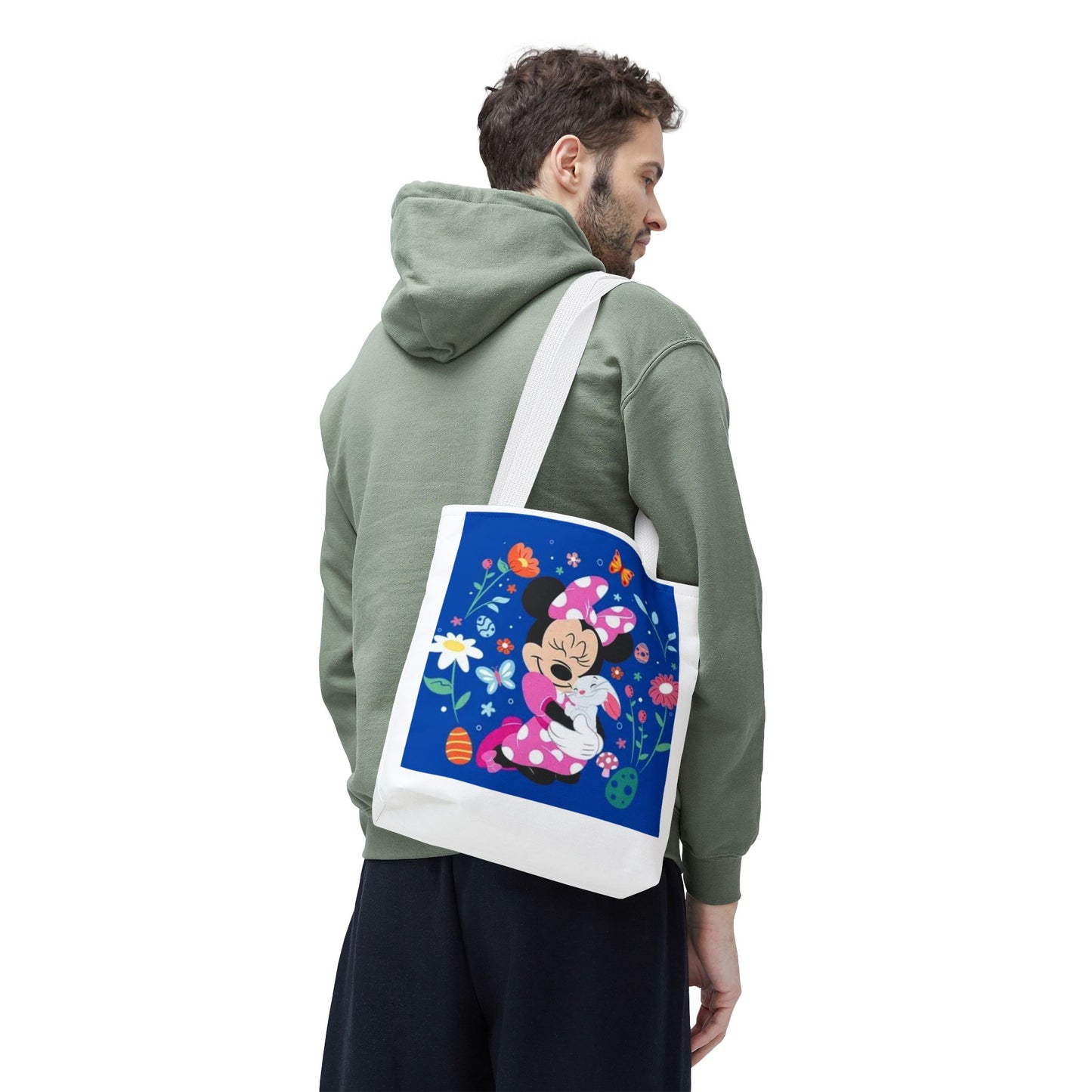 Floral Minnie Bunny Tote Bag — Cute Easter Canvas Carryall