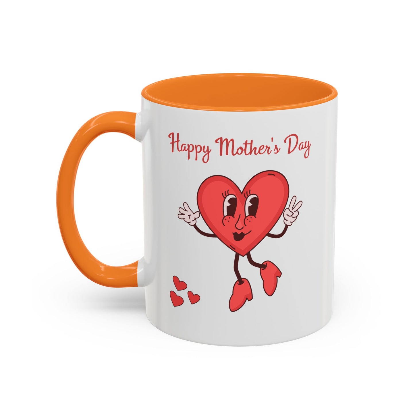 Happy Mother's Day Heart Mug — Cute Retro Heart Mom Coffee Cup (11oz, 15oz)